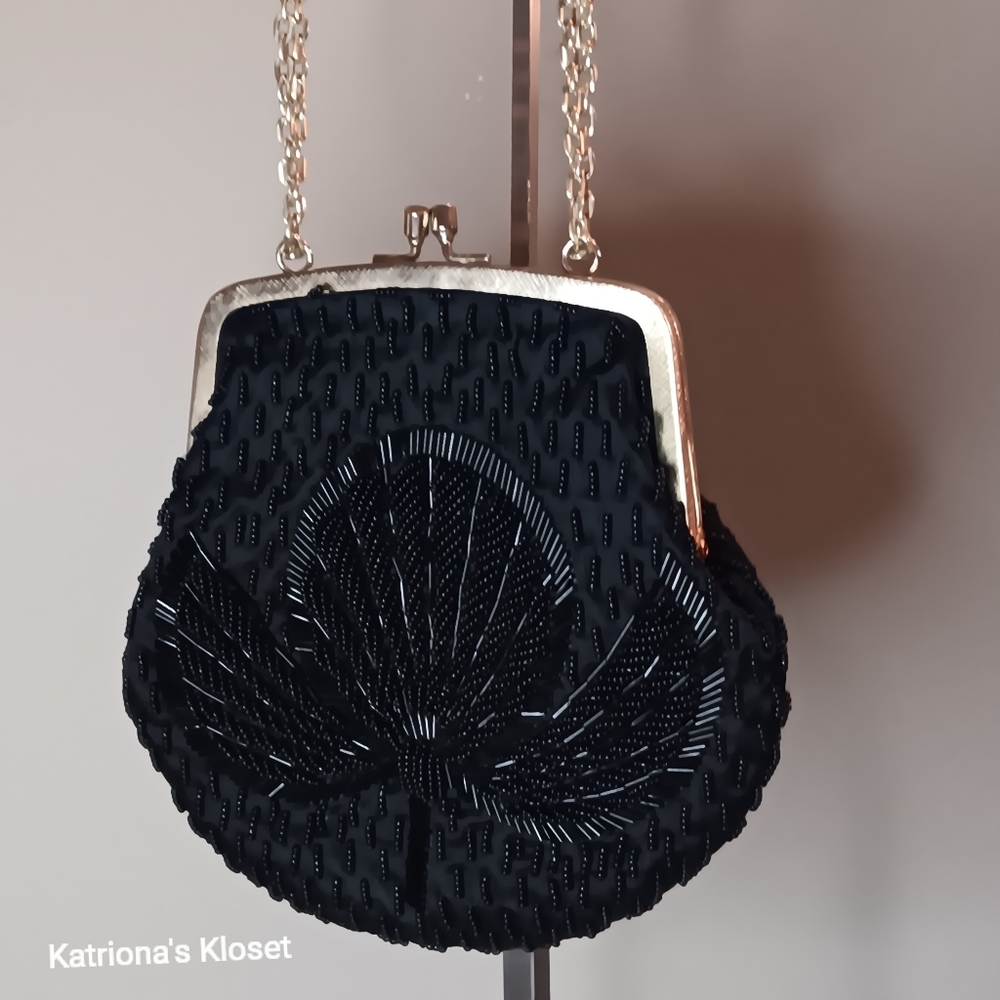 Vintage Beaded Crossbody Shoulder Bag Made in Hong Kong - Picture 3 of 9